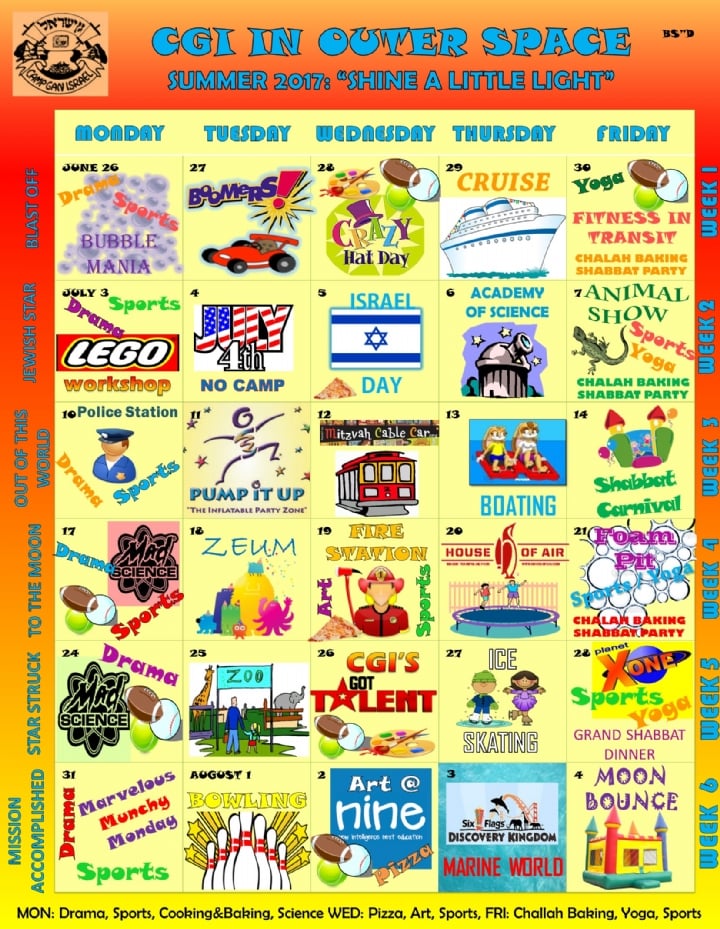 summer camp calendar template